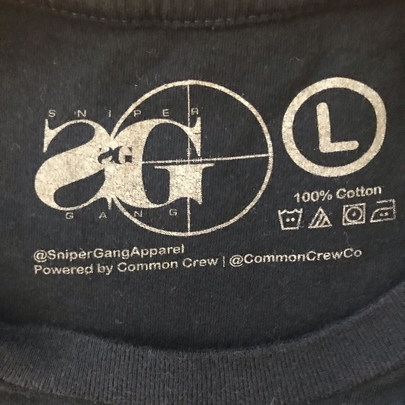 Sniper Gang Chain Gang Div. T-Shirt. Like New Condition! Size L. Color dark blue - Picture 3 of 6